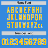 Custom Powder Blue Varsity Full-Snap Color Block Letterman Jacket