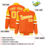 Custom Orange Varsity Full-Snap Color Block Letterman Jacket