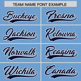 Custom Powder Blue Varsity Full-Snap Color Block Letterman Jacket