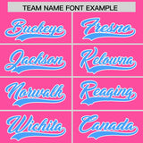 Custom Pink Varsity Full-Snap Color Block Letterman Jacket