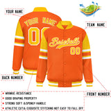 Custom Orange Varsity Full-Snap Color Block Letterman Jacket