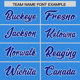 Custom Powder Blue Varsity Full-Snap Color Block Letterman Jacket