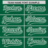 Custom Kelly Green Varsity Full-Snap Flower Pattern Letterman Two Tone Split Fashion Jacket