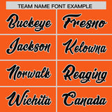 Custom Orange Varsity Full-Snap Flower Pattern Letterman Two Tone Split Fashion Jacket