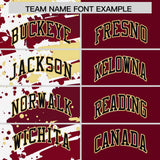 Custom Crimson Black Varsity Full-Snap Graffiti Pattern Letterman Baseball Jacket