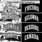 Custom Black Black Varsity Full-Snap Graffiti Pattern Letterman Baseball Jacket