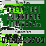 Custom Green Black Varsity Full-Snap Graffiti Pattern Letterman Baseball Jacket