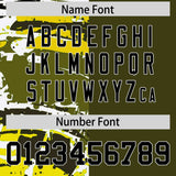 Custom Olive Black Varsity Full-Snap Graffiti Pattern Letterman Baseball Jacket