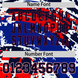 Custom Navy Varsity Full-Snap Graffiti Pattern Letterman Baseball Jacket