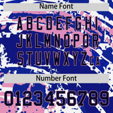 Custom Navy Varsity Full-Snap Graffiti Pattern Letterman Baseball Jacket