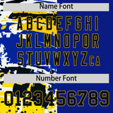 Custom Royal Black Varsity Full-Snap Graffiti Pattern Letterman Baseball Jacket