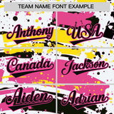 Custom Black Varsity Full-Snap Graffiti Pattern Letterman Baseball Jacket