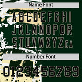 Custom Green Black Varsity Full-Snap Graffiti Pattern Letterman Baseball Jacket