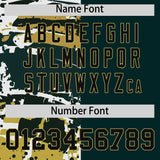 Custom Midnight Green Black Varsity Full-Snap Graffiti Pattern Letterman Baseball Jacket