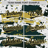 Custom Black Varsity Full-Snap Graffiti Pattern Letterman Baseball Jacket