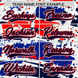 Custom Navy Varsity Full-Snap Graffiti Pattern Letterman Baseball Jacket