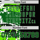 Custom Black Black Varsity Full-Snap Graffiti Pattern Letterman Baseball Jacket