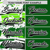 Custom Green Black Varsity Full-Snap Graffiti Pattern Letterman Baseball Jacket