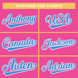 Custom Pink Classic Style Varsity Full-Snap Letterman Baseball Jersey