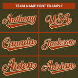 Custom Olive Classic Style Varsity Full-Snap Letterman Baseball Jersey