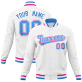 Custom White Classic Style Varsity Full-Snap Letterman Baseball Jersey