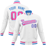 Custom White Classic Style Varsity Full-Snap Letterman Baseball Jersey