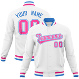Custom White Classic Style Varsity Full-Snap Letterman Baseball Jersey