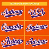 Custom Orange Classic Style Varsity Full-Snap Letterman Baseball Jersey