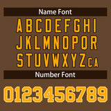 Custom Light Brown Classic Style Varsity Full-Snap Letterman Baseball Jersey