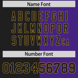 Custom Black Purple Varsity Full-Snap Split Letterman Baseball Jacket