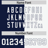 Custom Navy White Varsity Full-Snap Split Letterman Baseball Jacket