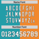 Custom Aqua Orange Varsity Full-Snap Split Letterman Baseball Jacket