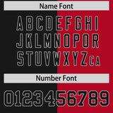 Custom Black Red Varsity Full-Snap Split Letterman Baseball Jacket