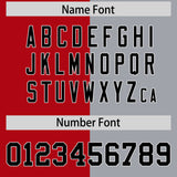 Custom Red Gray Varsity Full-Snap Split Letterman Baseball Jacket