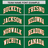 Custom Kelly Green Orange-White Color Block Varsity Full-Snap Letterman Hoodie Jacket