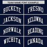 Custom Navy Red-White Color Block Varsity Full-Snap Letterman Hoodie Jacket