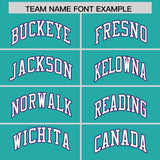 Custom Aqua Purple-White Color Block Varsity Full-Snap Letterman Hoodie Jacket