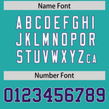 Custom Aqua Purple-White Color Block Varsity Full-Snap Letterman Hoodie Jacket