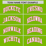 Custom Neon Green Pink-White Color Block Varsity Full-Snap Letterman Hoodie Jacket