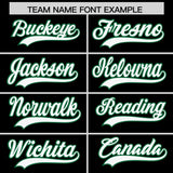 Custom Black Kelly Green-White Color Block Varsity Full-Snap Letterman Hoodie Jacket