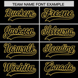 Custom Black Old Gold-White Color Block Varsity Full-Snap Letterman Hoodie Jacket