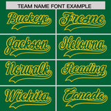 Custom Kelly Green Gold-White Color Block Varsity Full-Snap Letterman Hoodie Jacket