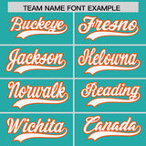 Custom Aqua Orange-White Color Block Varsity Full-Snap Letterman Hoodie Jacket