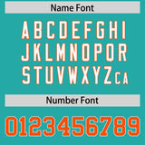 Custom Aqua Orange-White Color Block Varsity Full-Snap Letterman Hoodie Jacket