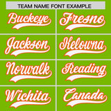 Custom Neon Green Orange-White Color Block Varsity Full-Snap Letterman Hoodie Jacket