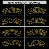 Custom Black Old Gold-White Color Block Varsity Full-Snap Letterman Hoodie Jacket