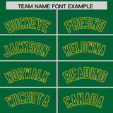 Custom Kelly Green Gold-White Color Block Varsity Full-Snap Letterman Hoodie Jacket