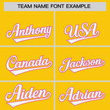 Custom Gold Pink-White Color Block Varsity Full-Snap Letterman Hoodie Jacket