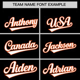 Custom Black Orange-White Color Block Varsity Full-Snap Letterman Hoodie Jacket