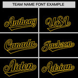 Custom Black Gold-White Color Block Varsity Full-Snap Letterman Hoodie Jacket